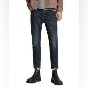 ALLSAINTS men’s Jack Tappered Jeans, In Dark Indigo button fly size 30